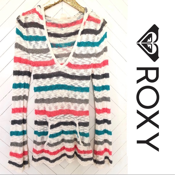 Roxy Sweaters - ROXY STRIPES HOODIE SWEATER SIZE SMALL